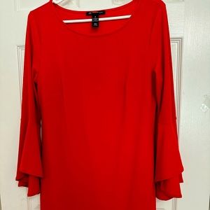 INC International Concepts Bell-Sleeve Dress (Real Red, M)